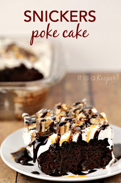 Snickers Poke Cake