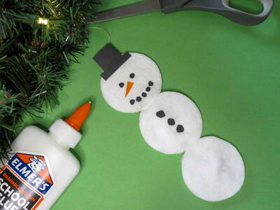 Easy No Sew Snowman Ornament