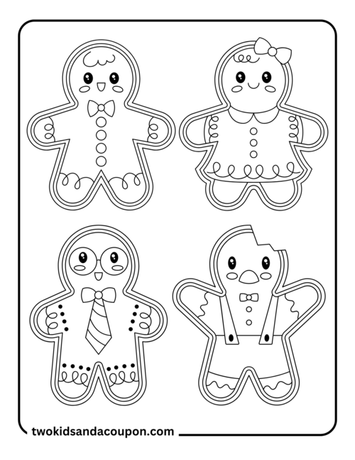  9 Gingerbread Coloring Pages