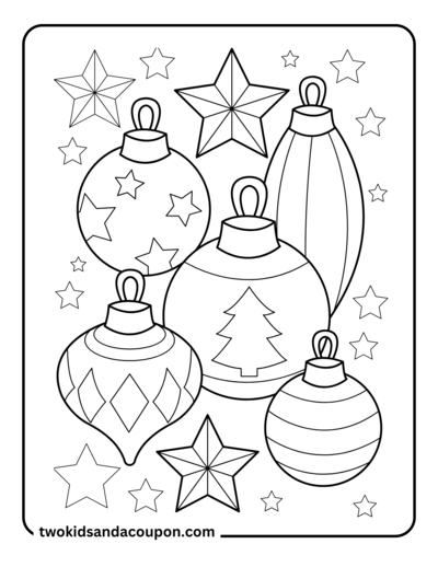 8 Christmas Ornament Coloring Pages