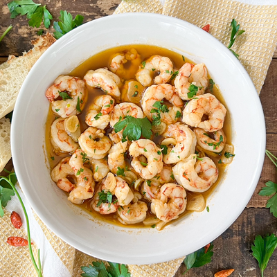 Spanish Chili Garlic Shrimp | Classic Gambas Al Pil Pil Recipe