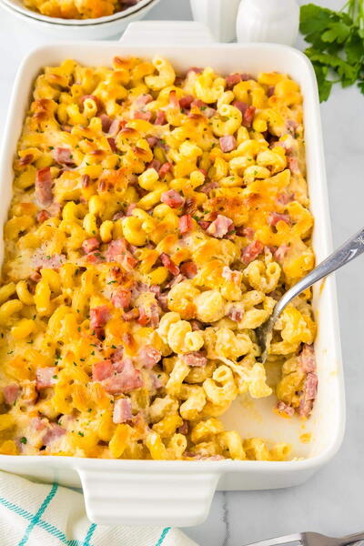 Easy Corkscrew Mac And Cheese (cavatappi Pasta With Ham!)