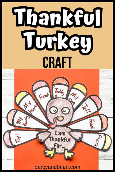 I Am Thankful Turkey Printable