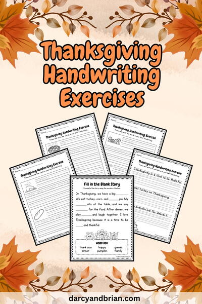 Thanksgiving Handwriting Worksheets