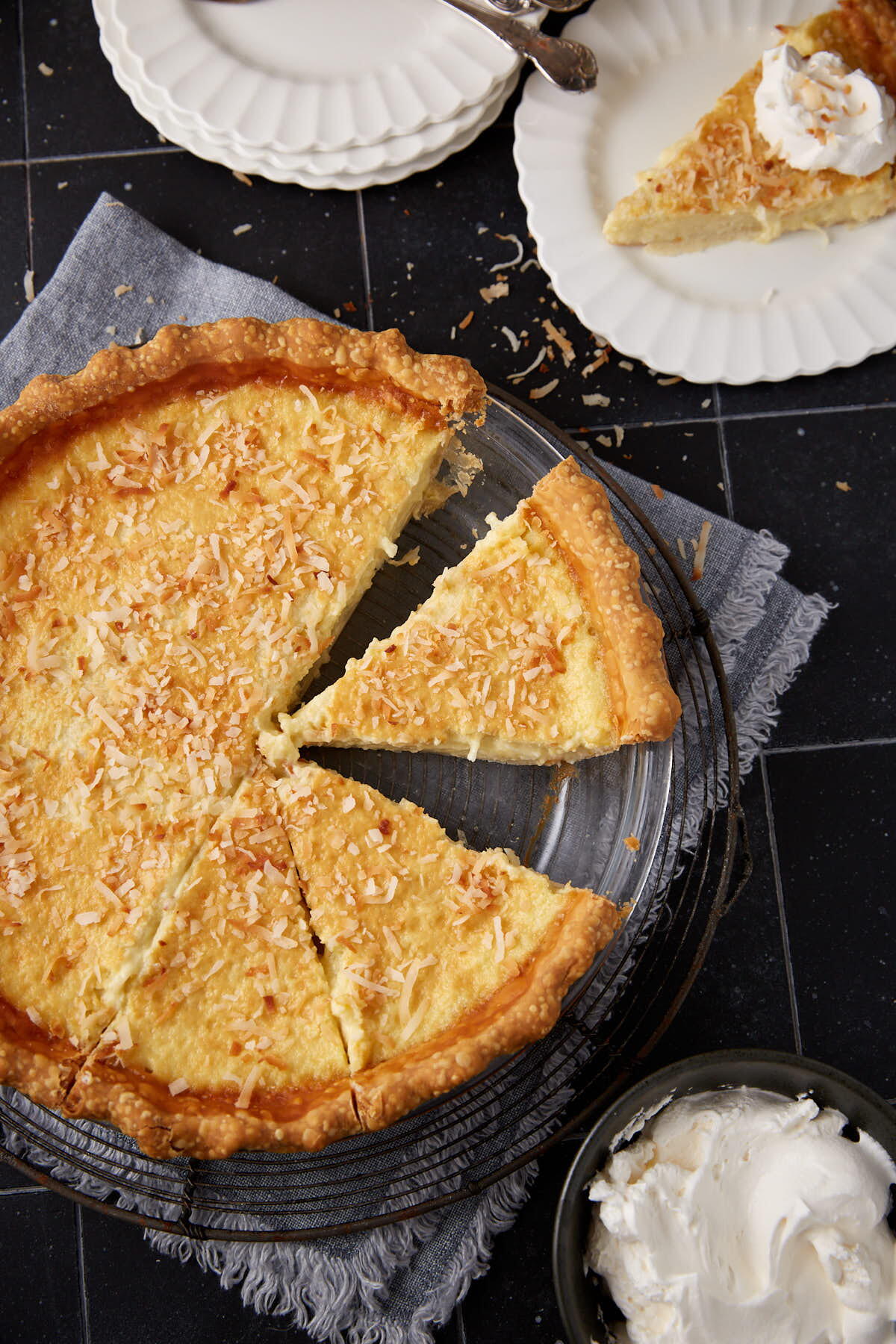 Coconut Custard Pie | TheBestDessertRecipes.com