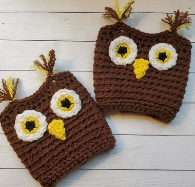 Peek A Boo I See You Owl Boot Cuffs