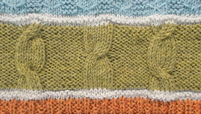 Forest Cables Blanket Stripe Knitting Pattern