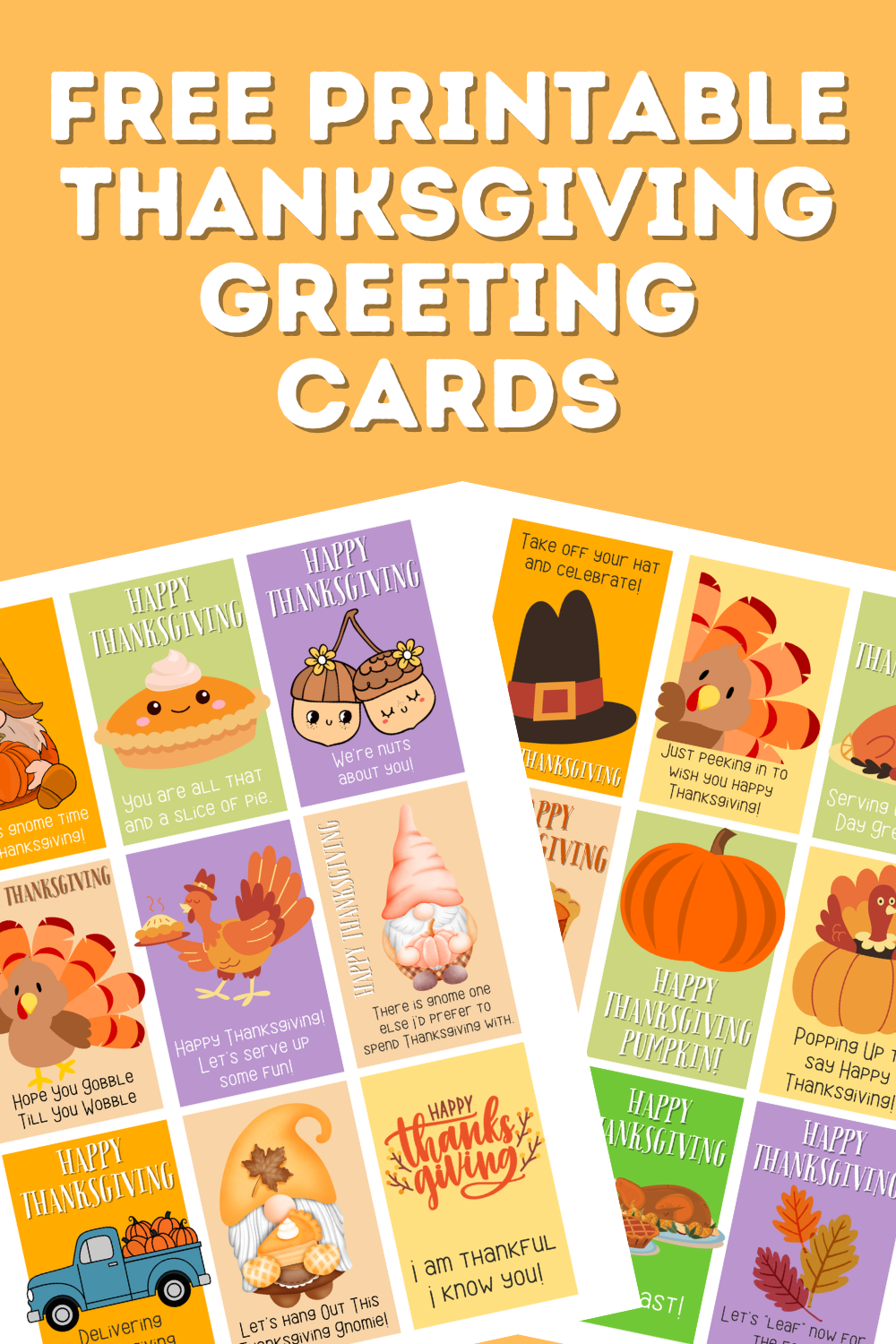 Cute Printable Thanksgiving Cards | DIYIdeaCenter.com