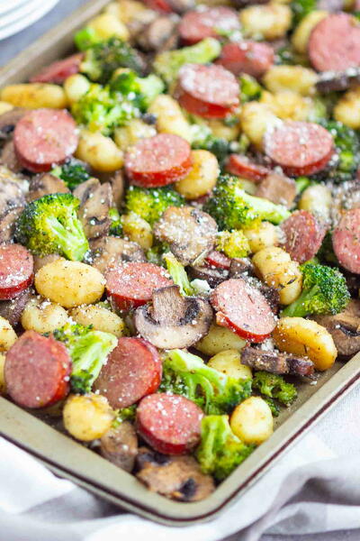 Sheet Pan Sausage And Gnocchi