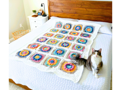 Boho Blossom Granny Square Blanket