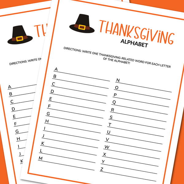 Thanksgiving Alphabet Game