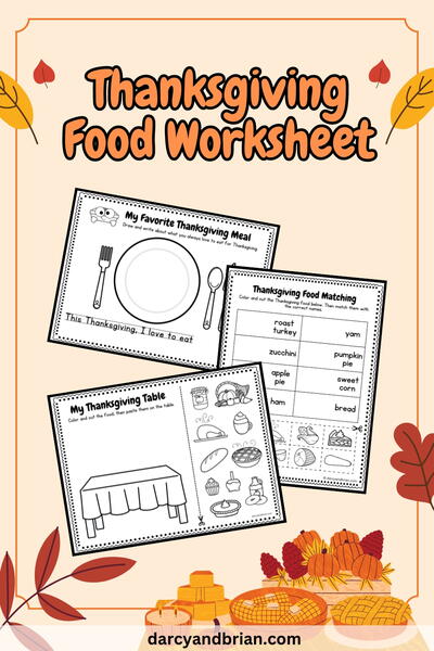 Thanksgiving Food Worksheet