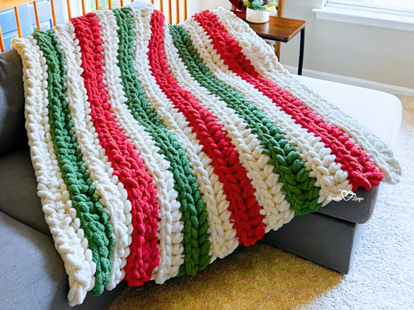 Classic Chunky Christmas Blanket