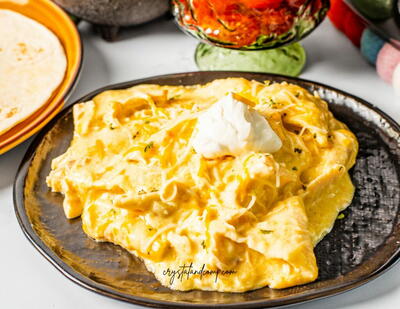 Slow Cooker Sour Cream Chicken Enchiladas