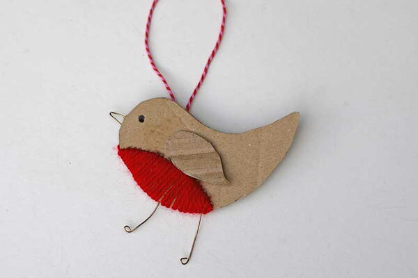 Upcycled Robin Ornament