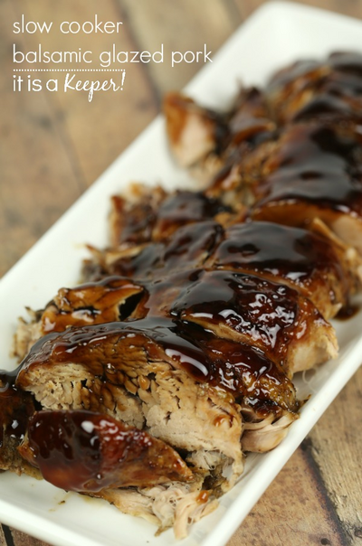 Slow Cooker Balsamic Glazed Pork