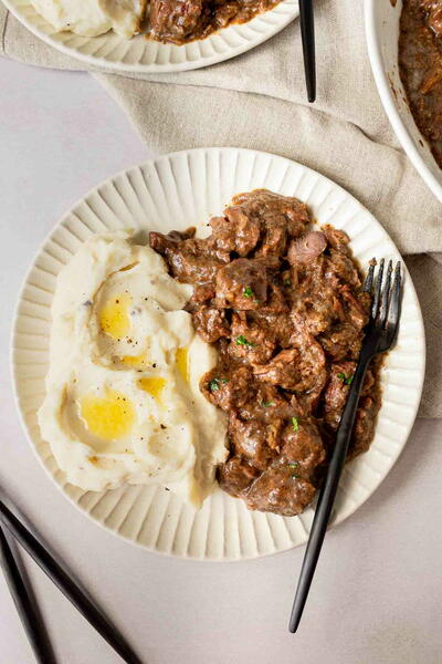 Slow Cooker Garlic Steak Bites