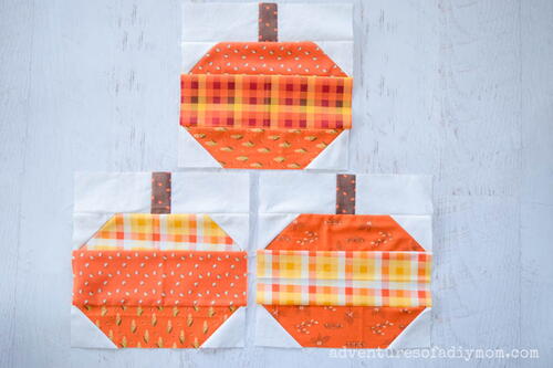 Striped Pumpkin Quilt Block