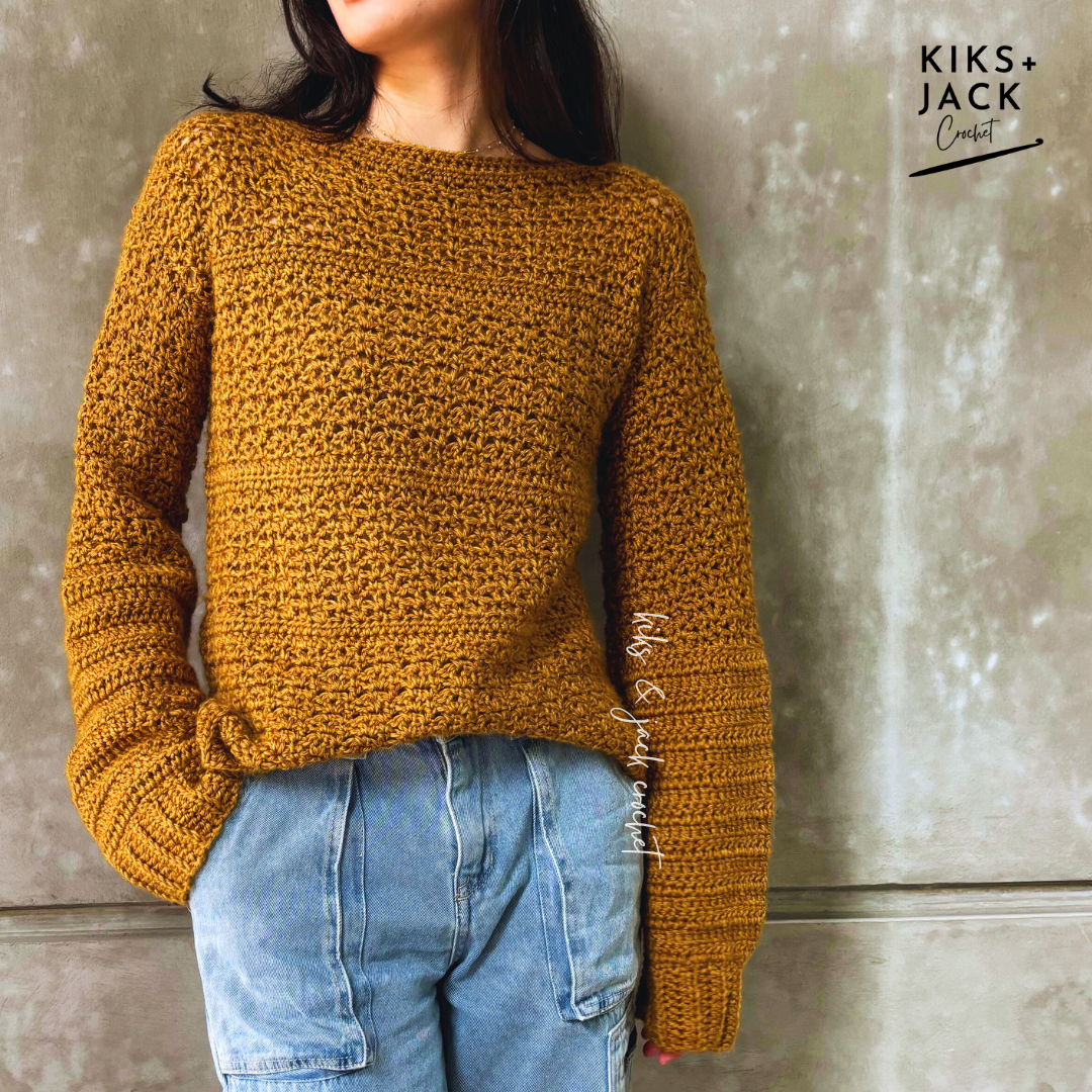 Quick Modern Crew Neck Sweater | AllFreeCrochet.com