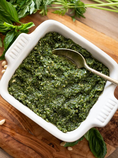 Carrot Top Pesto