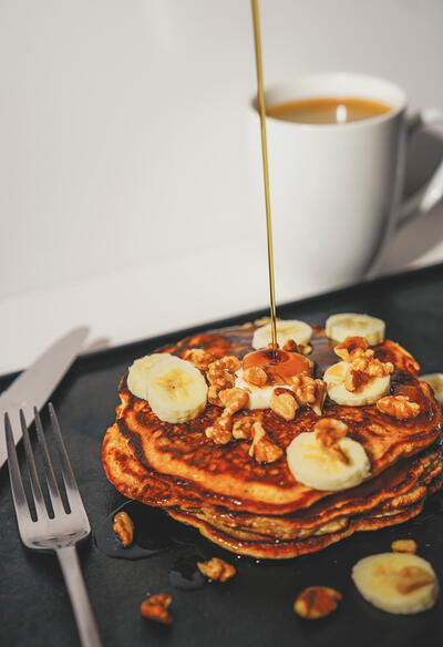 Banana Walnut Pancakes