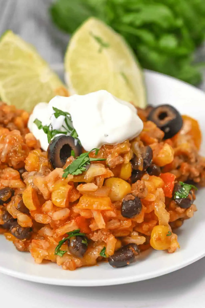 Mexican Beef And Rice Skillet