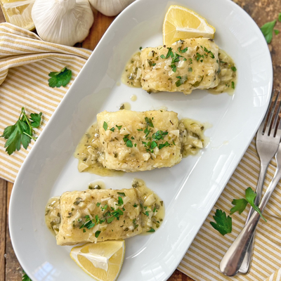 Fish With Creamy Lemon-garlic Sauce | Quick & Easy One-pan Recipe