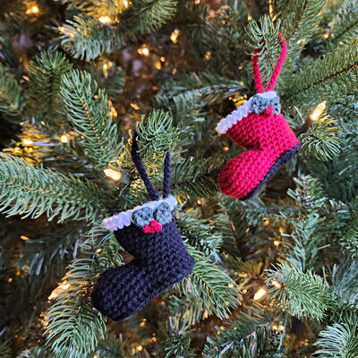 Crochet Santa Boot Ornament