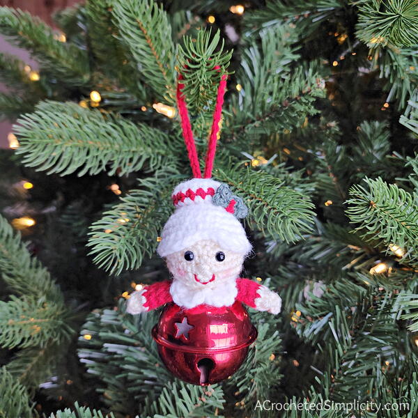 Crochet Mrs Claus Jingle Bell Ornament