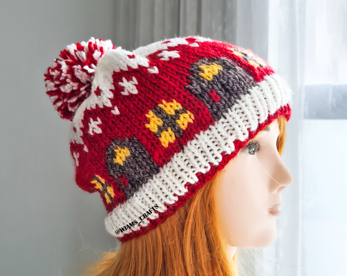 Snowy Cottage Christmas Hat