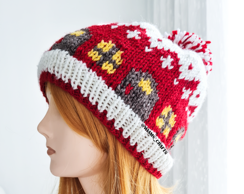 Snowy Cottage Christmas Hat