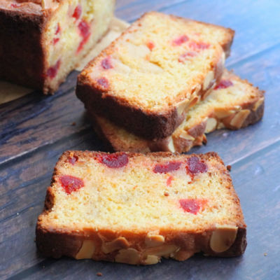 Cherry Marzipan Almond Cake