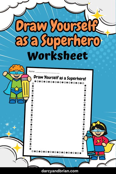 Draw Yourself As A Superhero Worksheet