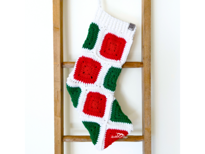 Classic Granny Square Christmas Stocking