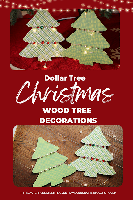 Easy Dollar Tree Christmas Wooden Tree Decorations