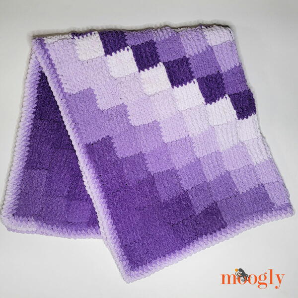 Corner To Corner Tunisian Pixel Blanket