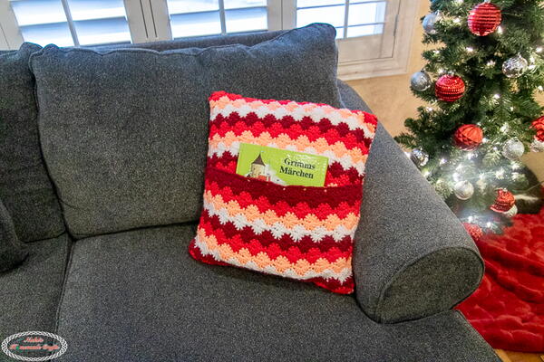 Harlequin Pillow With Book Pocket