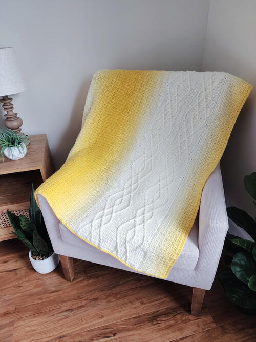 Aelia Cable Crochet Blanket
