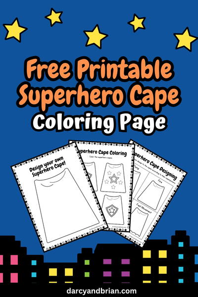 Printable Superhero Cape Coloring Page