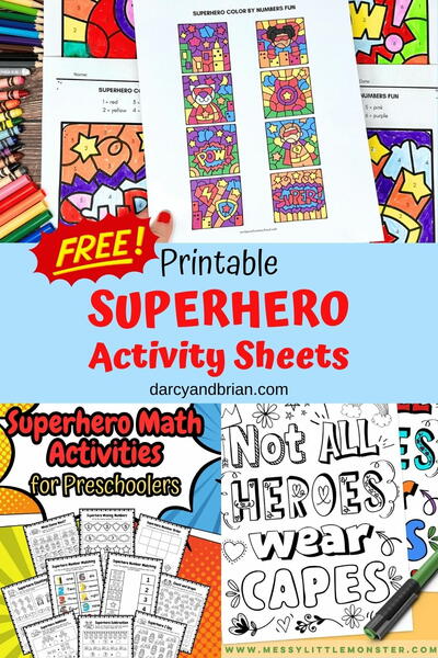 Free Printable Superhero Activity Sheets