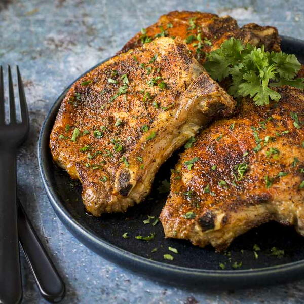 Juicy Air Fryer Bone In Pork Chops