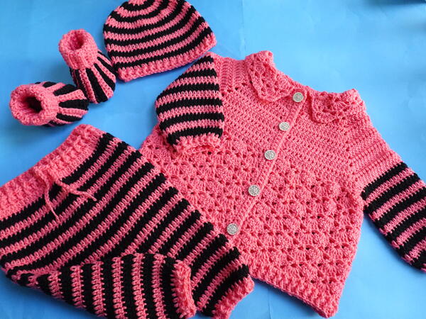 Free Pattern For Baby Cardigan (full Baby Outfit)