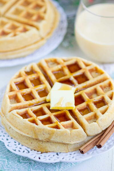 Easy Eggnog Waffles | FaveSouthernRecipes.com