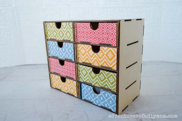 Laser Cut Drawers (with Old Book Covers)
