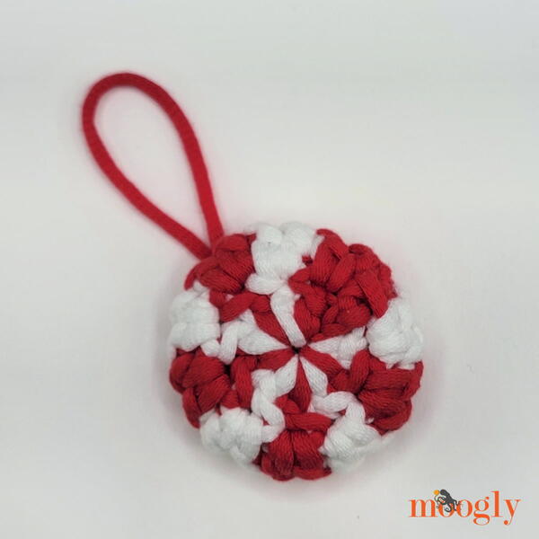 Crochet Peppermint Candy Ornament