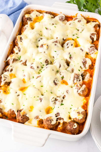 Easy Dump And Bake Meatball Casserole