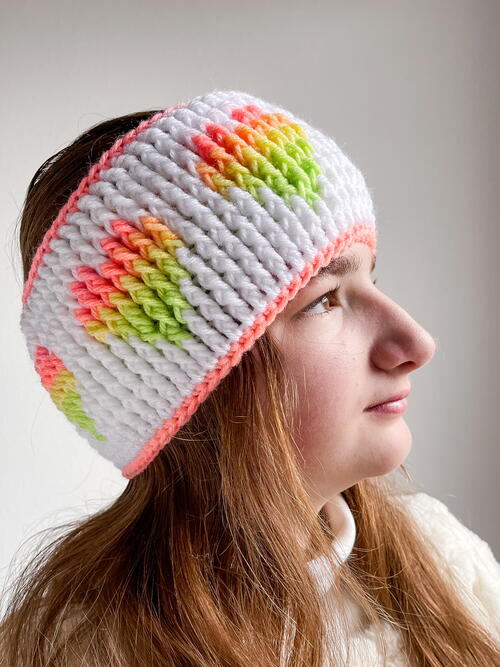 Hearts In A Row Ear Warmer