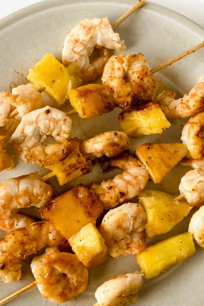 Hawaiian Garlic Shrimp Skewers