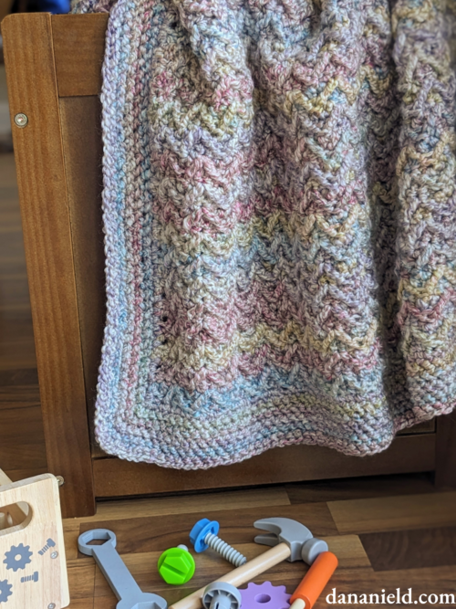 Homespun Arrow Stitch Crochet Baby Blanket