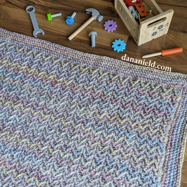 Homespun Arrow Stitch Crochet Baby Blanket